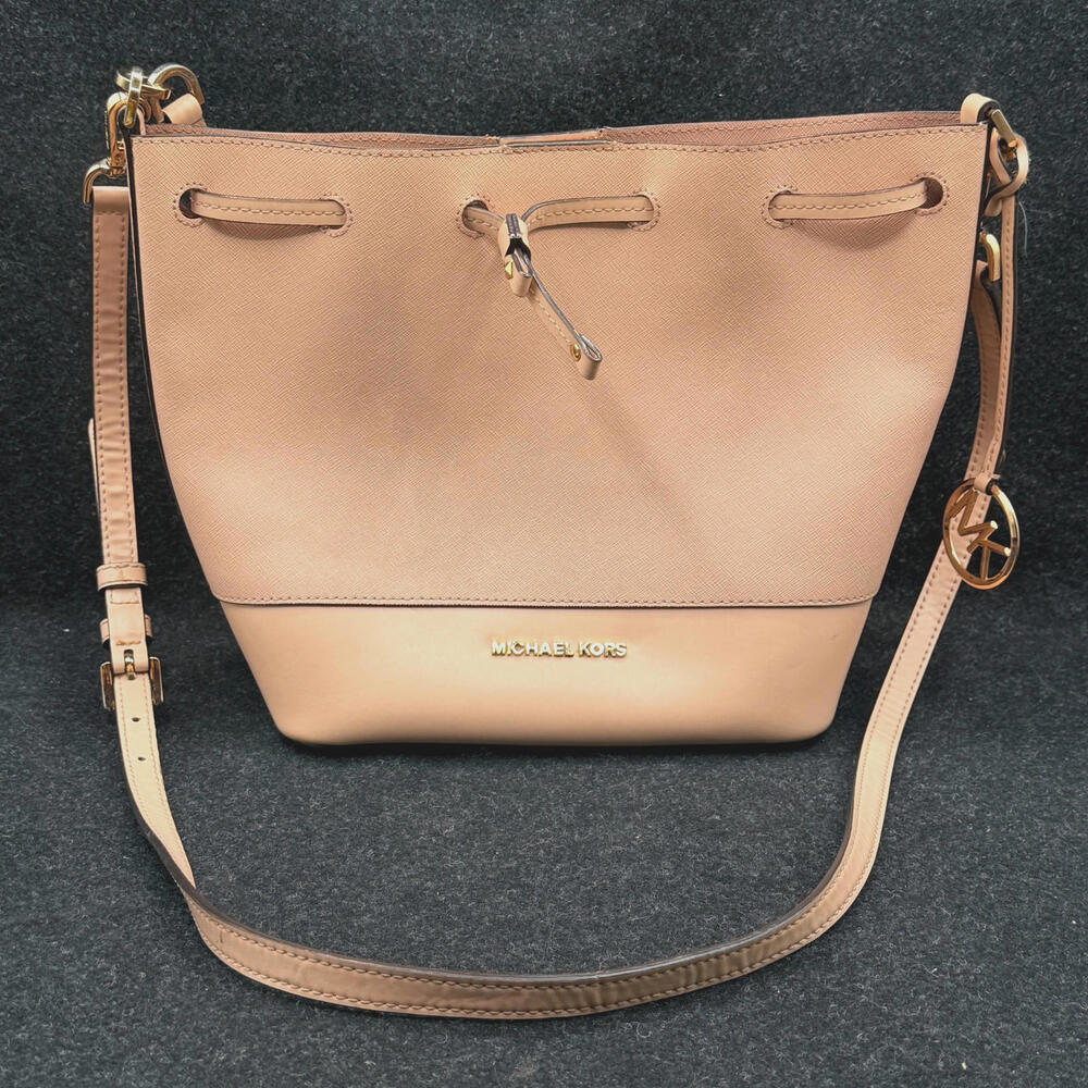 Michael Kors Trista Leather Bucket Bag - Light Pink - Lightly Used